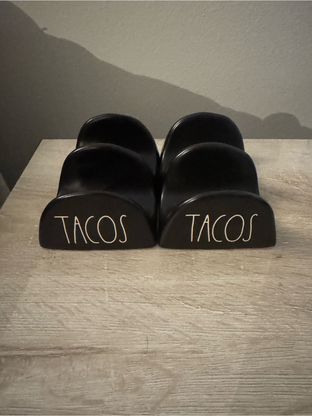 Rae Dunn 'TACOS' Ceramic Taco Holders - Set of 2